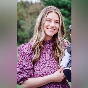 Mockneck long sleeve floral dress